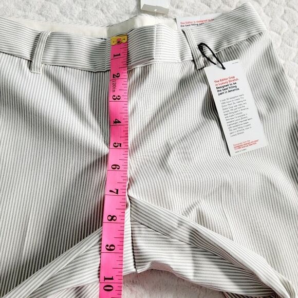 Express Editor bermuda slacks dress shorts office 2 grey pinstripes - Picture 4 of 6